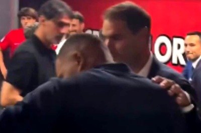 WATCH: Kylian Mbappe Presents Rafael Nadal With His Real Madrid Shirt After LaLiga Debut