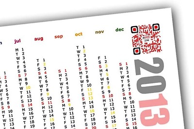 2013 calendar with list of Indian festivals and holidays