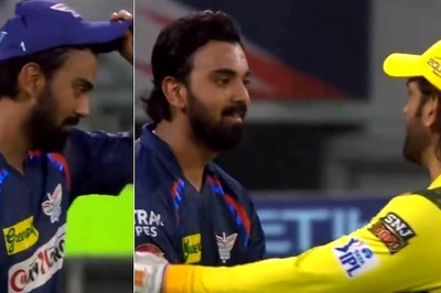 KL Rahul Shows Respect MS Dhoni, Takes Off His Cap Before Shaking Hands with Legend: WATCH
