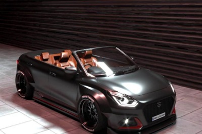 Maruti Suzuki Dzire Imagined as a Sporty Cabriolet, Looks Bold in Dark Finish