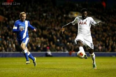 Adebayor scores twice as Tottenham beat Dnipro 3-2 in Europa League