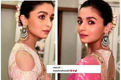Alia Bhatt Looked Pretty As a Rose Bud In Manish Malhotra Sari