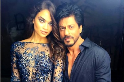 Snapshot: Shah Rukh Khan poses with Victoria Secret's angel Shanina Shaik for a photoshoot