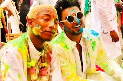 Pharrell Williams Celebrates First Holi in India With Ranveer Singh