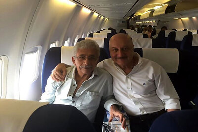Snapshot: Anupam Kher, Naseeruddin Shah have a gala time on board