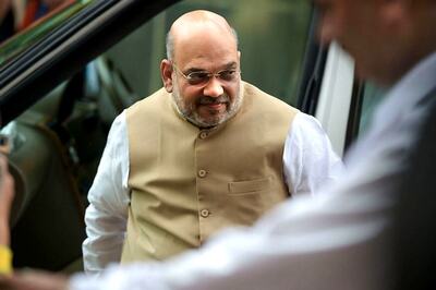 Amit Shah Pays Visit to Ram Jethmalani's Residence to Offer his Last Respects