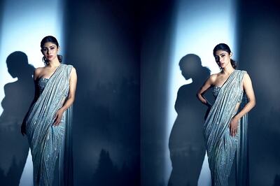Mouni Roy Casts A Silver Spell In Stunning Shimmery Saree