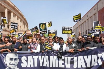 Dressed in Black, Opposition MPs Stage Protest Over Adani Issue, Rahul Gandhi's Disqualification