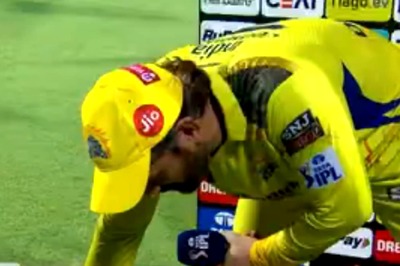 WATCH: MS Dhoni Turns Technician at Post-match Ceremony