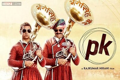 Fourth 'PK' poster unveiled: Aamir Khan and Sanjay Dutt pose as 'bandwaalas'