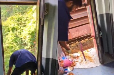 Housekeeping Staff Caught Dumping Waste Out of Moving Train in Viral Video, Railways to Take Action